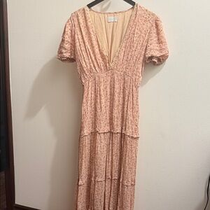 Floral Peach Maxi Dress